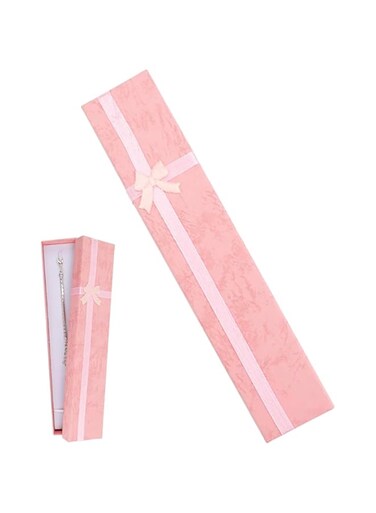 Rectangle Jewellery Gift Boxes, Small Bracelet Gift Box, Women Necklace Case, Jewelry Box for Women, Long Gift Box for Wedding Birthday Valentine's Day Christmas (Pink)