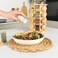 Spice Wooden Rack Organizer with Glass Jars &amp; Bamboo Lid - 16 Jar 360&deg; Rotating, Compact and Durable Kitchen Storage Solutions, 16 Jar Spice Cruet Set, Kitchen Counter Top Organizer. (16)