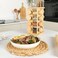 Spice Wooden Rack Organizer with Glass Jars &amp; Bamboo Lid - 16 Jar 360&deg; Rotating, Compact and Durable Kitchen Storage Solutions, 16 Jar Spice Cruet Set, Kitchen Counter Top Organizer. (16)