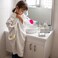 10 Piece Grey Bamboo Plastic Bathroom Accessories Set