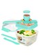 Layer 55oz Salad Lunch Box with Cutlery LeakProof BPAFree 3Compartment Tray for Toppings and Snacks