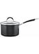 Circulon Momentum Saucepan with Lid 18cm, 2.8L - Non Stick Induction Saucepan with Toughened Glass Lid, Dishwasher Safe, Metal Utensil Safe Cookware, Black