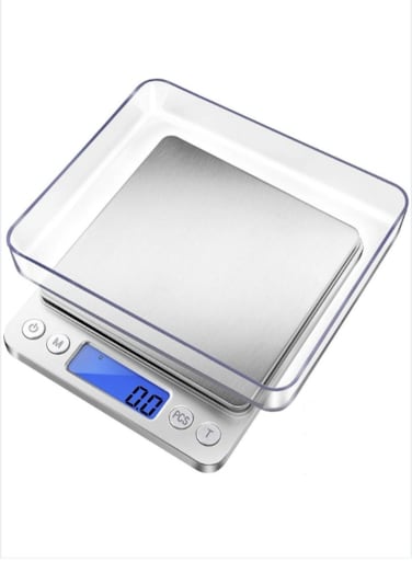 Accurate Electric Kitchen Scale,Mini Electronic Scale,Mini Digital Scale,Food Weighing Scale,Grams Scale Ounce Scale 3kg/0.1g Two Tray(Silver) 12.7 x 10.4 x 1.1cm