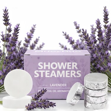 MIJOYDUO Lavender Individually Wrapped Shower Steamers, 5 Pack