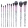 salbsever 10 PCS Glitter Makeup Brushes Cute Makeup Brushes Bling Crystal Blending Brush Professional Concealer Eye Shadow Eyeliner Blush Lip Blending Synthetic Brush Tools Kit