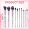 salbsever 10 PCS Glitter Makeup Brushes Cute Makeup Brushes Bling Crystal Blending Brush Professional Concealer Eye Shadow Eyeliner Blush Lip Blending Synthetic Brush Tools Kit