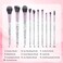 salbsever 10 PCS Glitter Makeup Brushes Cute Makeup Brushes Bling Crystal Blending Brush Professional Concealer Eye Shadow Eyeliner Blush Lip Blending Synthetic Brush Tools Kit