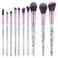 salbsever 10 PCS Glitter Makeup Brushes Cute Makeup Brushes Bling Crystal Blending Brush Professional Concealer Eye Shadow Eyeliner Blush Lip Blending Synthetic Brush Tools Kit