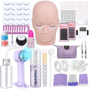 LZM Professional Eyelash Extension Starter Kit for Beginners Practice 01