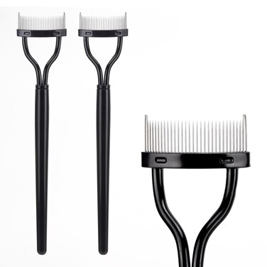 BTYMS 2 Pcs Eyelash Separator Tool Mascara Brushes Eyelash Comb Separator Definer Lash Comb for Combing, Separating Lashes - Black
