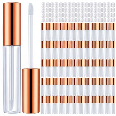 Nuanchu 10 ml Empty Lip Gloss Tubes Clear Mini Refillable Balm Containers Bottles Plastic Lip Gloss Containers with Wand and Rubber Inserts DIY Makeup