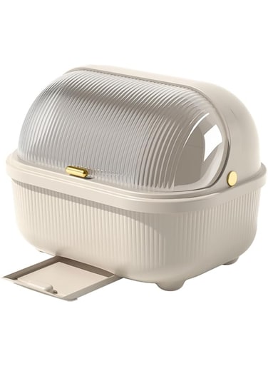 NOGOO Dish Drying Rack,Large Dish Racks Organizers with Cover Lid and Drainboard,Tableware Storage Box for Kitchen Counter Cabinets Space Saver Organizer