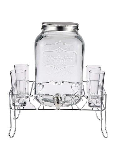Harmony Glass Beverage Dispenser With Metal Stand