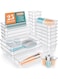 Khazna Clear Plastic Drawer Organizer Set 25 Pcs , 4 Sizes Desk Drawer Divider Organizers and Storage Bins for Makeup, Jewelry, Gadgets for Kitchen, Bedroom, Bathroom, Office
