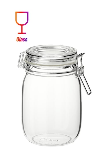 Jar with Lid, Clear Glass, 1L