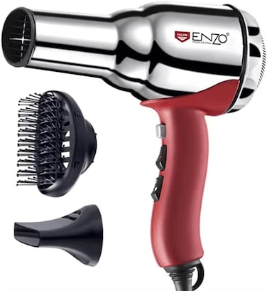 PrecisionWare Enzo EN-2997 Professional Steel Hair Dryer With Ions Generator, High-Power 2000W Blow Dryer For Smooth, Frizz-Free Hair, Intl Version