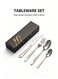 401 Stainless Steel Flatware Set, Mirror Polished Silverware Set with Gold Textured Handle, Cutlery Set Includes Knives, Forks, Spoons for Home, Restaurant, Dishwasher Safe