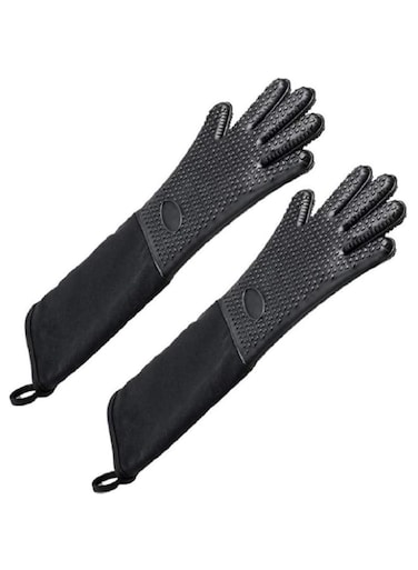 EFAGL Extra Long Professional Silicone Oven Mitts with Quilted Liner, Durable Heat Resistant Oven Gloves, Heat Resistant Oven Gloves,1 Pair