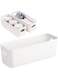 TERRIFI Bathroom Storage Baskets, White Rectangle Bathroom Storage Box Kitchen Cupboard Organiser, Narrow Storage Box for Kitchen Home Bathroom Drawers(Set of 3)