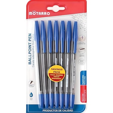 Fitto 7-Pack 1.0mm Blue Ball Point Pen - 15.9cm