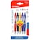 Fitto 5 Pcs 0.7mm Ball Point Gel Pens, 11cm, Assorted Colors