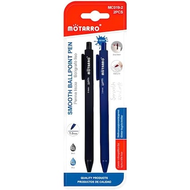 Fitto 2 Pieces 1.0mm Smooth Ball Point Pens, 14.5cm, Assorted Colors