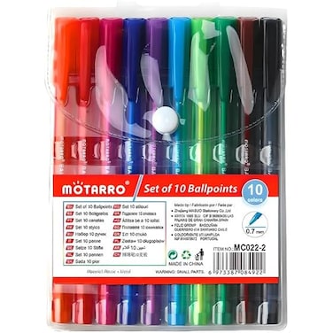 Fitto 7 Pieces Ball Point Pens, 14.5cm, Assorted Colors