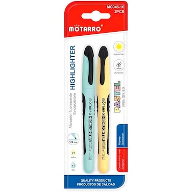 Fitto 2-Pieces 1/4mm Highlighter 14cm - Blue & Yellow Fine Point Marker