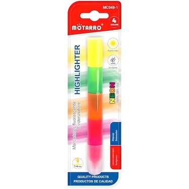 Fitto 4 in 1 Highlighter 15cm 4 Colors for Office School and Home Use