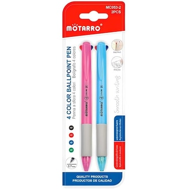 Fitto 2 Pieces 0.7mm 4 in 1 Ball Point Pen 14.5cm