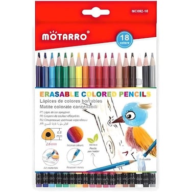 Fitto 18 Pieces 2.6mm Color Pencils 19cm – 18 Vibrant Colors for Drawing and Art