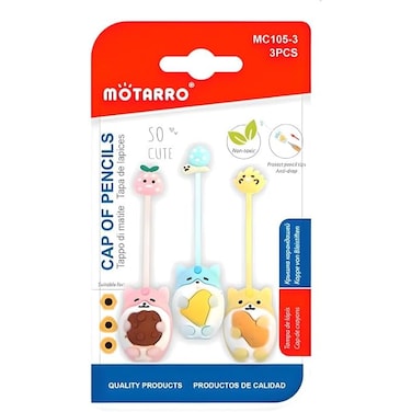 Fitto 3-Piece Guitar Design Pencil Caps 2.1x7.5cm for Pencil Tip Protection