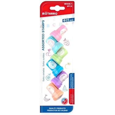 Fitto 6 Pieces Assorted Fruits Stamps, 25mm for Kids Crafts & Art Projects