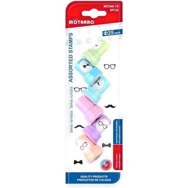 Fitto 6 Assorted Symbols Stamps, 25mm Craft Rubber Stamps for Scrapbooking & Office