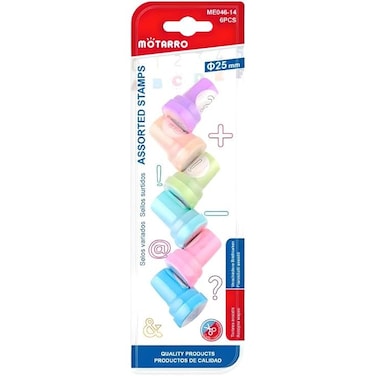 Fitto 6 Assorted Symbols Stamps, 25mm Craft Rubber Stamps for Scrapbooking & Office