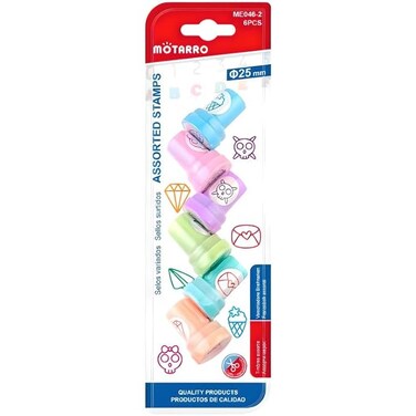 Fitto 6 Pieces Assorted 25mm Stamps for Office &amp; Stationery