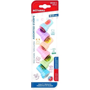 Fitto 6 Pieces Assorted 25mm Stamps for Office & Stationery
