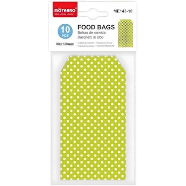 Fitto 10 Pieces Food Bags 13x8cm Green for Food Storage and Kitchen Organization