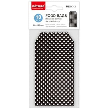 Fitto 10 Pieces Food Bags 13x8cm Black - Disposable Storage Bags for Kitchen, Food & Leftovers