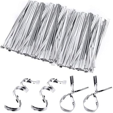Fitto 12cm Twist Ties Silver for Kitchen & Home Storage, Food Sealing, Bag Closure Accessories