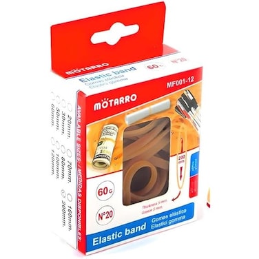 Fitto 60g Elastic Rubber Bands 200mm Yellow for Office, School & Crafts