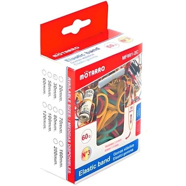 Fitto Elastic Rubber Bands 60g, 30mm Assorted Colors for School, Office &amp; Home