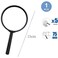 Fitto 2 Piece x5 Magnifying Glass, 75mm Glass &amp; 15cm Black Handle