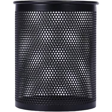 Fitto Round Pen Holder 10x8cm Black for Office Desk Organization