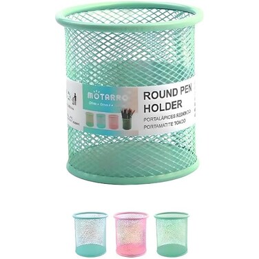 Fitto Round Pen Holder, 9x8cm, Assorted Colors for Desk Organization