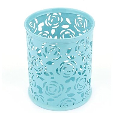 Fitto Sky Blue Pen Holder, Round Desk Organizer 8x9cm