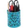 Fitto 1 Piece Pen Holder Round Shaped 8x9cm Sky Blue Desktop Organizer