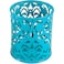 Fitto 1 Piece Pen Holder Round Shaped 8x9cm Sky Blue Desktop Organizer