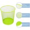 Fitto Round Paper Bin Green 23.5x19x26cm for Office & Home Waste Disposal