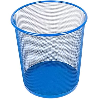 Fitto Blue Round Shaped Paper Bin 23.5x19x26cm for Office &amp; Home